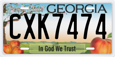 GA license plate CXK7474