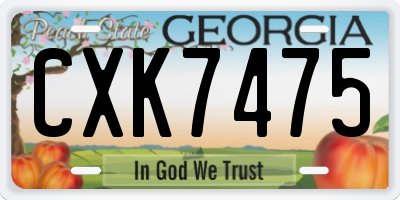 GA license plate CXK7475