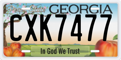 GA license plate CXK7477