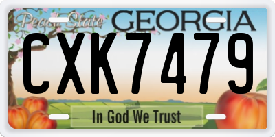 GA license plate CXK7479