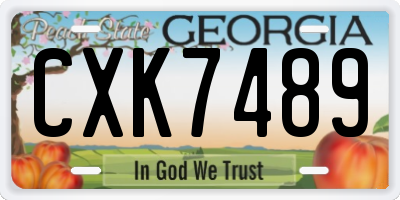 GA license plate CXK7489