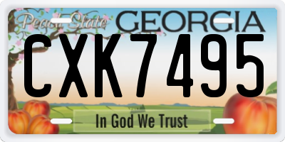 GA license plate CXK7495
