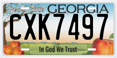 GA license plate CXK7497