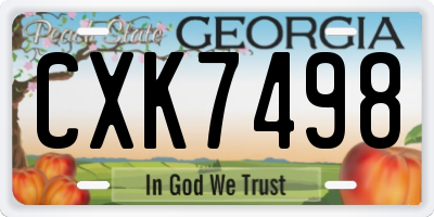 GA license plate CXK7498
