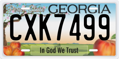 GA license plate CXK7499