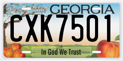 GA license plate CXK7501