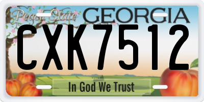 GA license plate CXK7512
