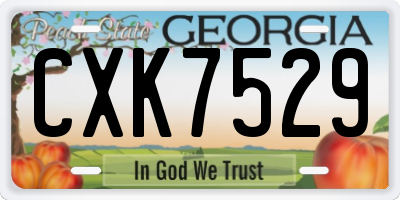 GA license plate CXK7529