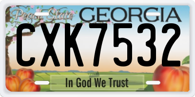 GA license plate CXK7532
