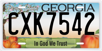 GA license plate CXK7542