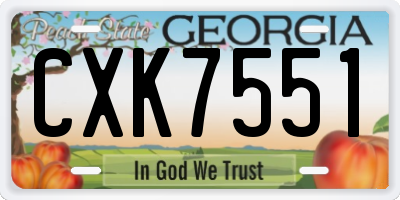 GA license plate CXK7551