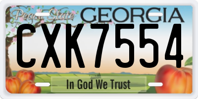 GA license plate CXK7554