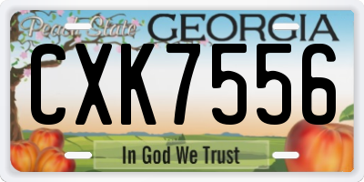 GA license plate CXK7556