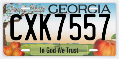 GA license plate CXK7557