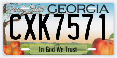 GA license plate CXK7571