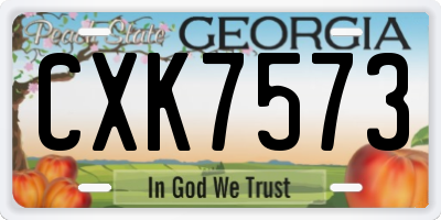 GA license plate CXK7573