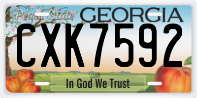 GA license plate CXK7592