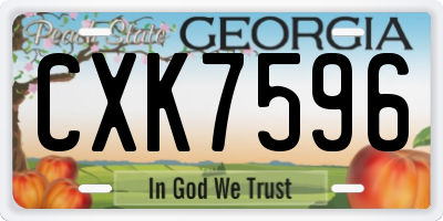 GA license plate CXK7596