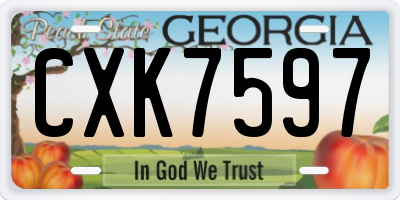 GA license plate CXK7597