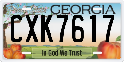 GA license plate CXK7617
