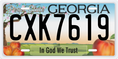 GA license plate CXK7619