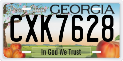 GA license plate CXK7628