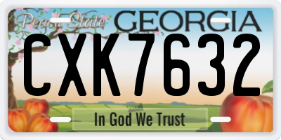 GA license plate CXK7632