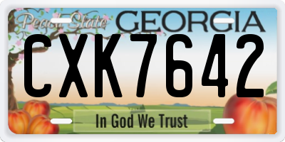 GA license plate CXK7642
