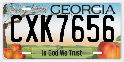 GA license plate CXK7656