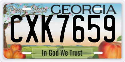 GA license plate CXK7659