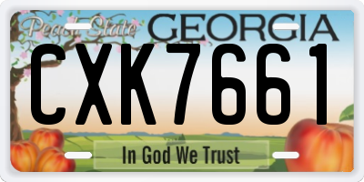 GA license plate CXK7661