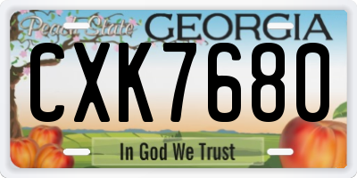 GA license plate CXK7680