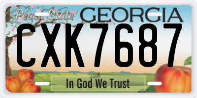 GA license plate CXK7687