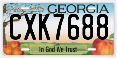 GA license plate CXK7688