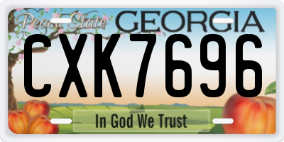 GA license plate CXK7696
