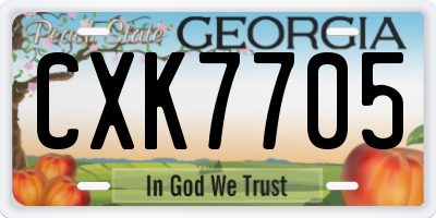 GA license plate CXK7705