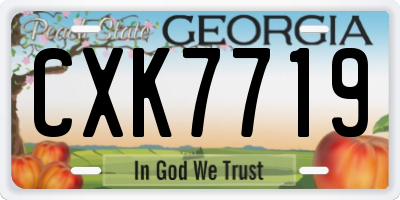 GA license plate CXK7719