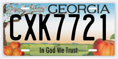 GA license plate CXK7721
