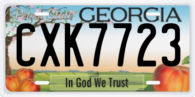 GA license plate CXK7723