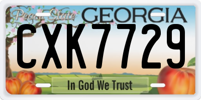 GA license plate CXK7729
