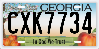 GA license plate CXK7734
