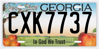 GA license plate CXK7737