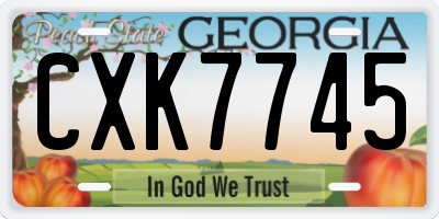 GA license plate CXK7745