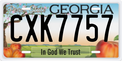 GA license plate CXK7757