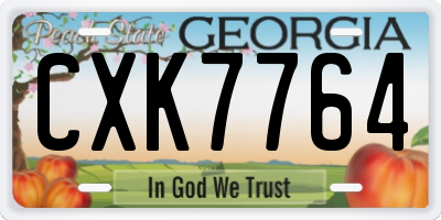 GA license plate CXK7764