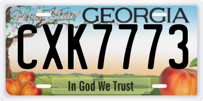 GA license plate CXK7773