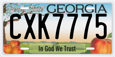 GA license plate CXK7775