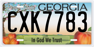 GA license plate CXK7783