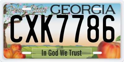 GA license plate CXK7786