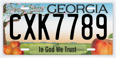 GA license plate CXK7789